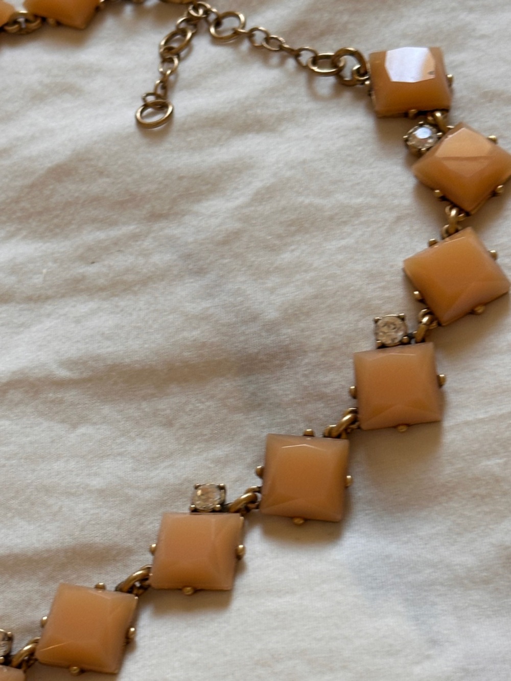 J Crew Statement Necklace - Gold Pale Pink - Picture 2 of 4